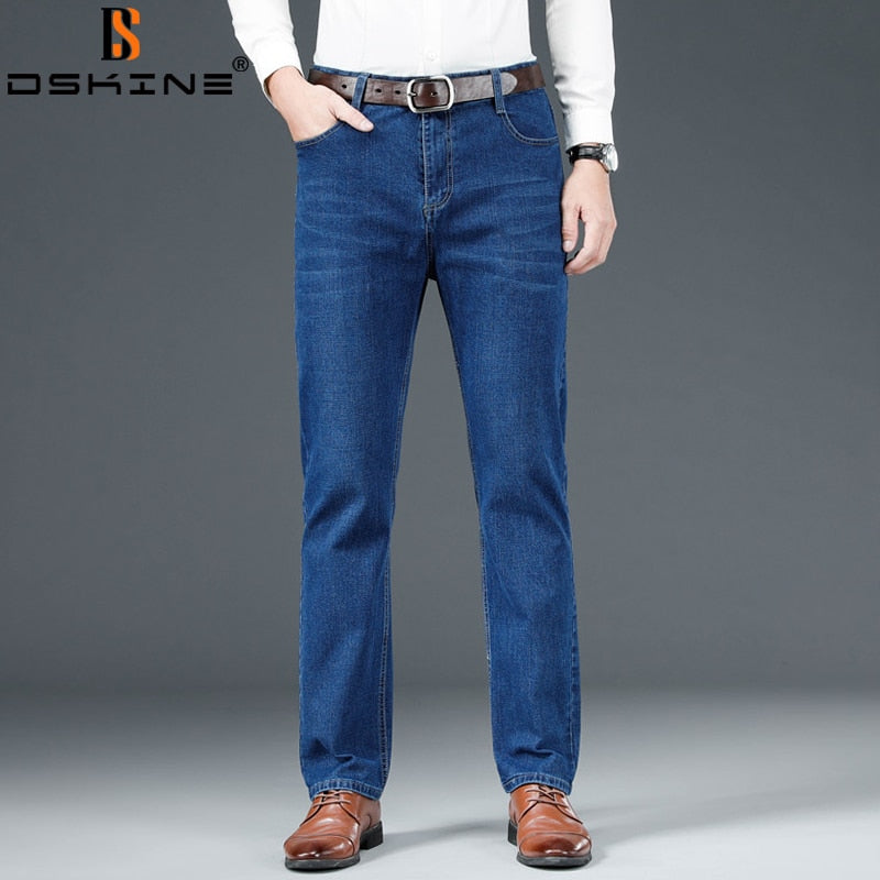 Men Spring Straight Trousers Baggy Lightweight Trousers Stretch Jeans Fashion Casual Men Jeans 2022 New Autumn Men Denim Pants