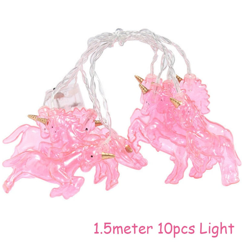 1set 1.5M 10Leds Unicorn Night String Lights Lamps Party Decoration Wall Home Ornament Unicorn Party Birthday Wedding Decoration