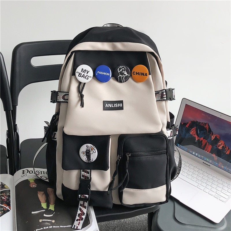 Tooling Men Women Backpack 2022 Female Large Capacity School Backpacks for Teens Harajuku Student School Bags Fashion Korean New