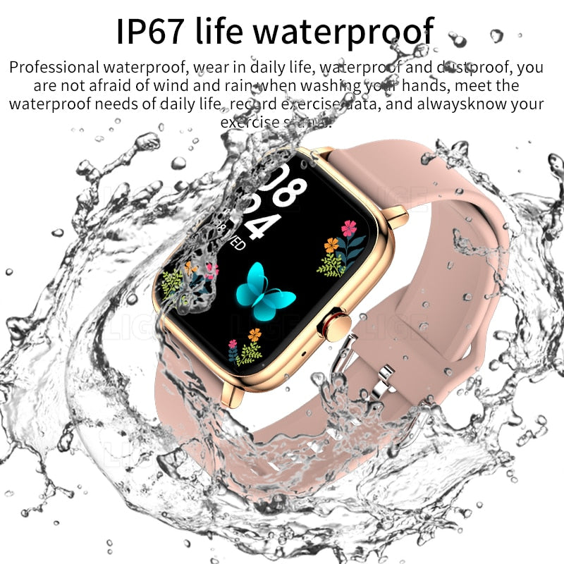 LIGE Call Smart Watch Women Custom Dial Smartwatch For Android IOS Waterproof Bluetooth Music Watches Full Touch Bracelet Clock