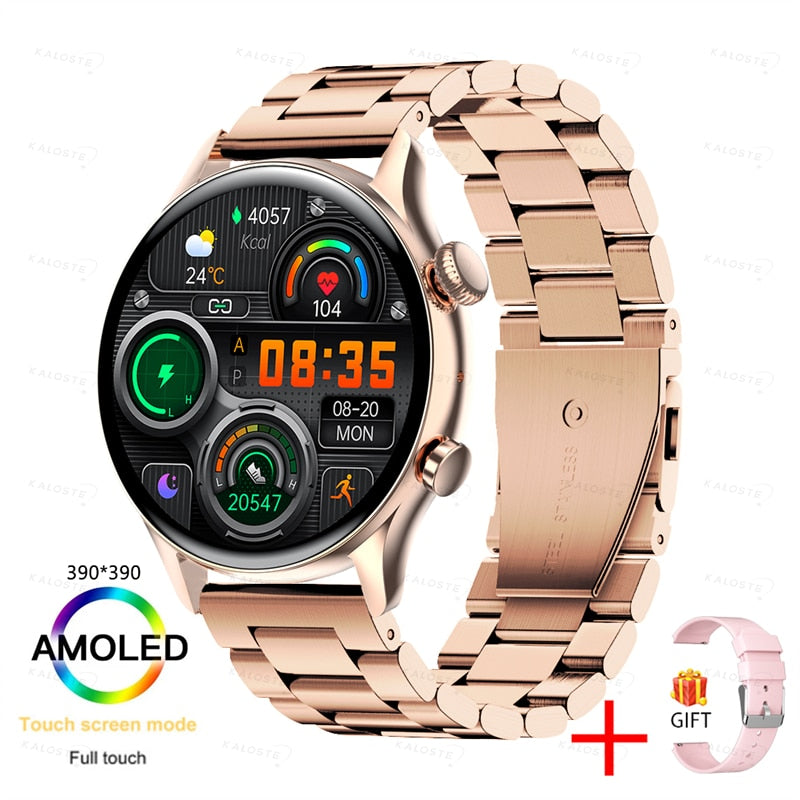 2022 NFC Smartwatch Women AMOLED HD Screen Always Display The Time Bluetooth Call IP68 Waterproof Smart Watch For Samsung Huawei