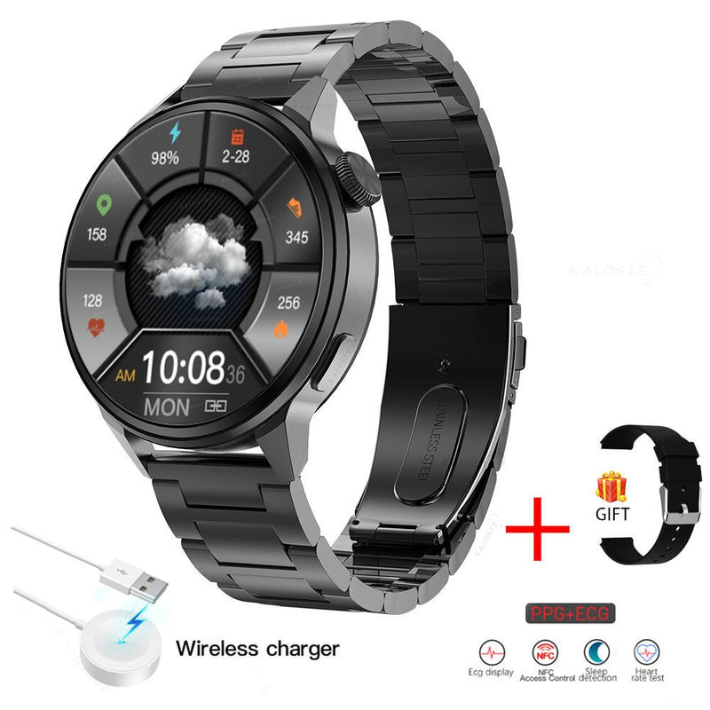 SACOSDING Smart Watch Women NFC Smart Bluetooth Call Sports GPS Track Smartwatch Men Heart Rate ECG PPG Smartwatch For Android