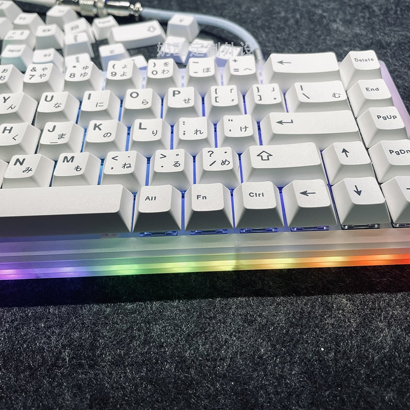 125 Keys Minimalist White Japanese Keycaps For Mechanical Keyboard Cherry Profile Dye Sublimation PBT Key Caps Custom DIY GK61