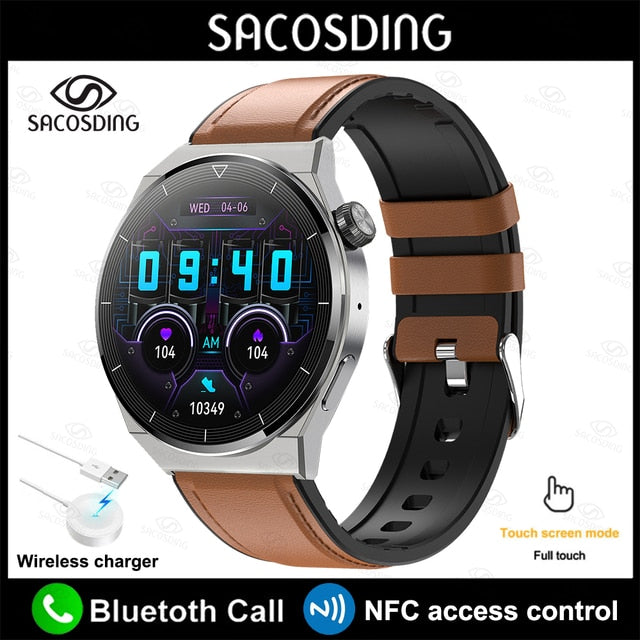 2022 NFC Smart Watch Men GT3 Pro AMOLED 390*390 HD Screen Heart Rate Bluetooth Call IP68 Waterproof SmartWatch For Huawei Xiaomi