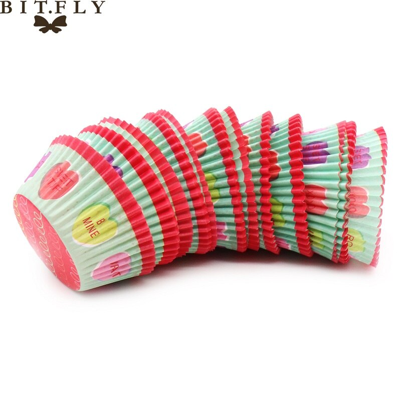 BITFLY 100Pcs Rainbow Cupcakes Paper Liners Muffin Cases Cupcake Topper Tray Baking Accessories Pastry Decoration Kitchen Tools