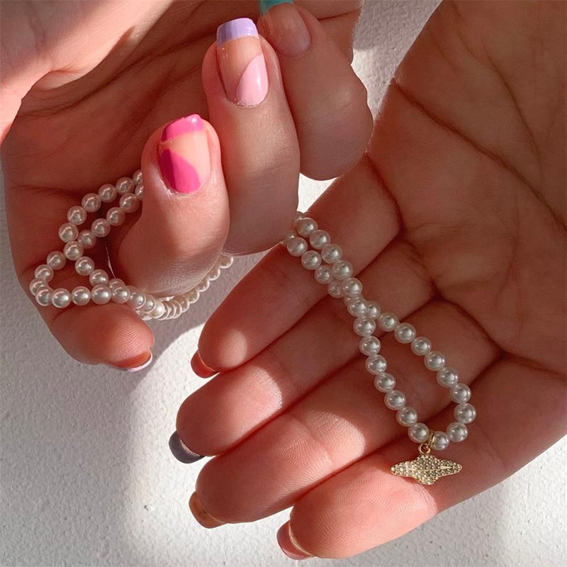 Y2K Jewelry Chain Vintage Crystal Zircon Planet Saturn Pearl Choker Necklace For Women Female Couple Saturn Pendants Necklace