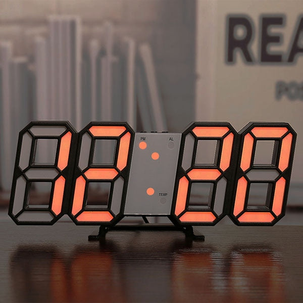 3D LED Digital Clock wall deco Glowing Night Mode Adjustable Electronic Table Clock Wall Clock decoration living room LED Clock