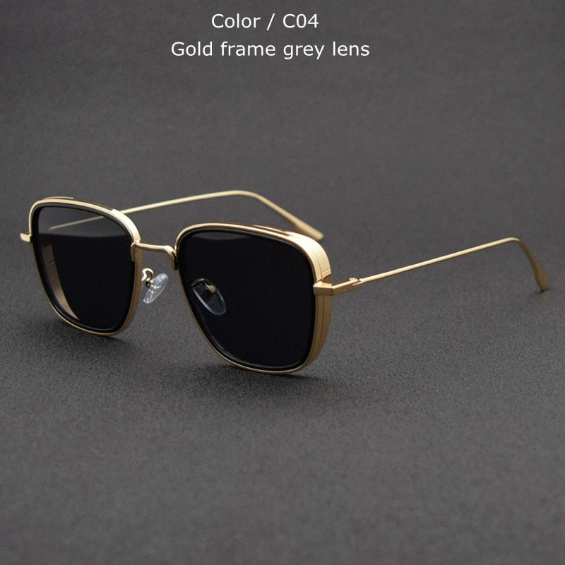 TUZENGYONG 2022 New Steampunk Sunglasses Fashion Men Women Brand Designer Vintage Square Metal Frame Sun Glasses UV400 Eyewear