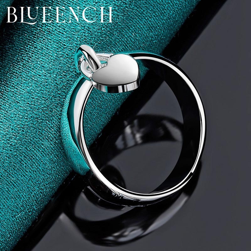 Blueench 925 Sterling Silver Love Pendant Ring For Women Proposal Wedding Party Romantic Fashion Temperament Jewelry