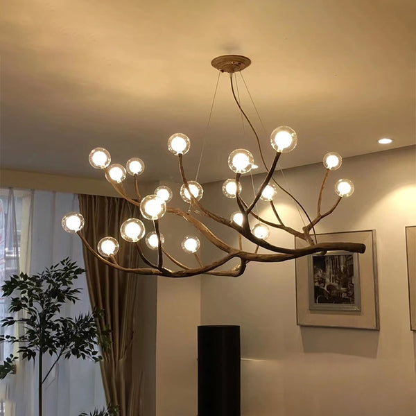 Nordic Creative Retro Bionic Branch Led Chandelier B&amp;B Living Dining Room Home Decor Pendant Lighting Bedroom Lighting Fixtures