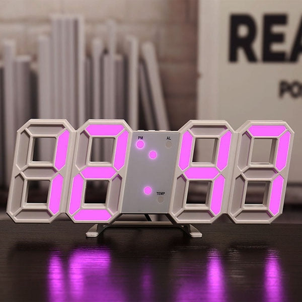 3D LED Digital Clock wall deco Glowing Night Mode Adjustable Electronic Table Clock Wall Clock decoration living room LED Clock