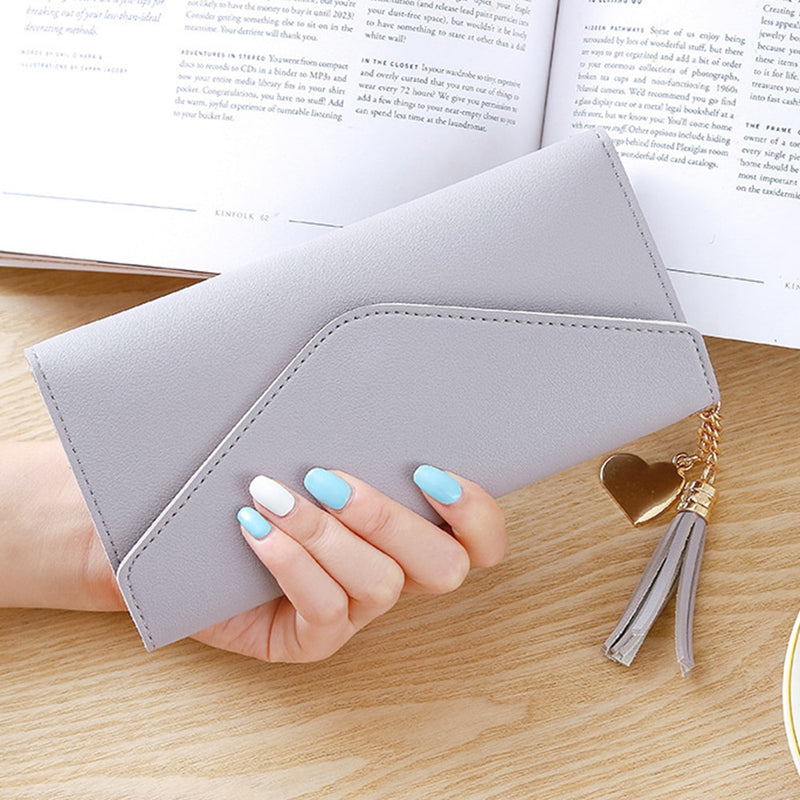 Butterfly Designer Women Long Wallets PU Leather Money Bag Solid Wool Ball Bow Clutch Bag Large Capacity Card Bag Coin Purse