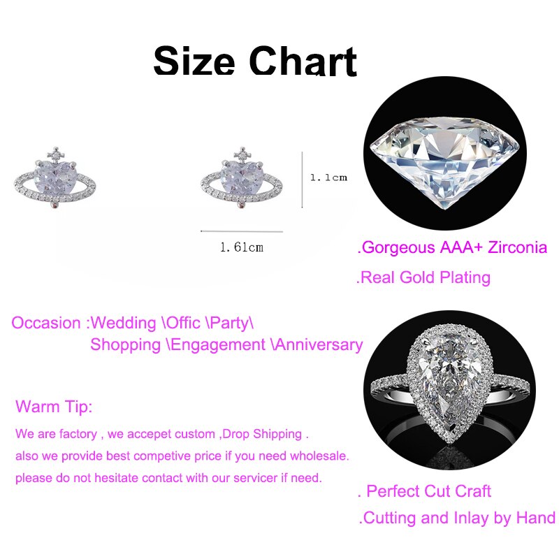 Korea Simple Sweet Cool Wind Planet Love Zircon Stud Earrings 2022 Young Luxury Earrings Elegant Women's Jewelry Accessories