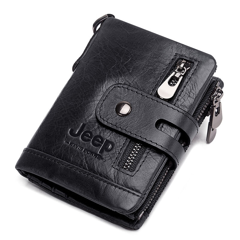 Cowhide Genuine Leather Men Wallet Coin Purse Small Mini Card Holder Vintage PORTFOLIO Portomonee Hasp Male pockect