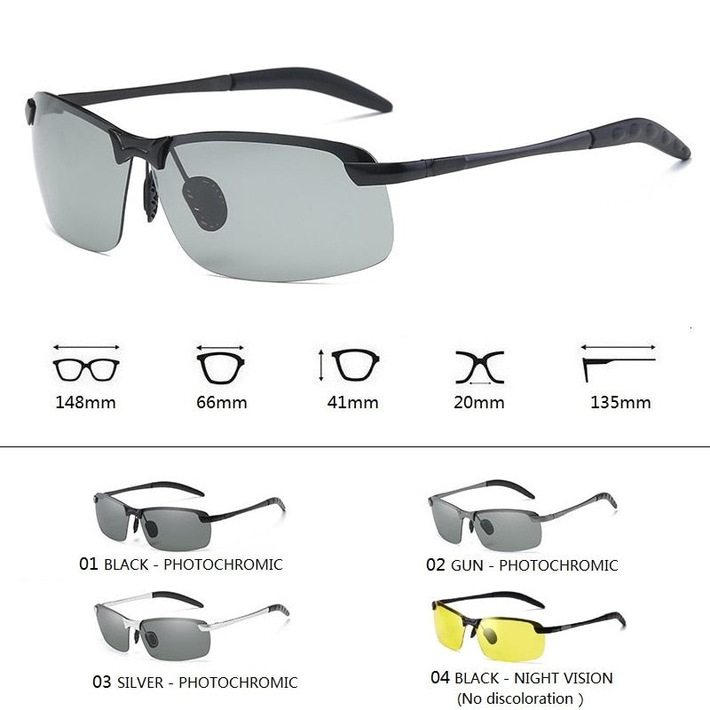 Photochromic Sunglasses Men Polarized Driving Chameleon Glasses Male Change Color Sun Glasses Day Night Vision Driver&