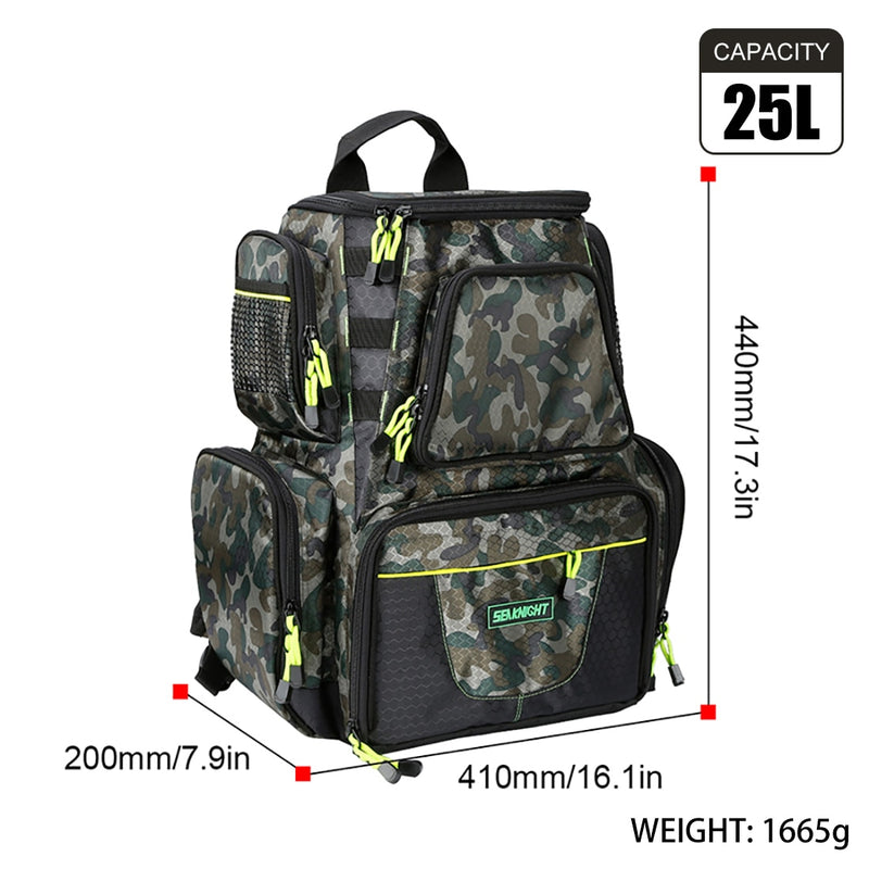 SeaKnight Brand SK004 Fishing Bag 25L 7.5L Large Storage Multifunctional Bag Water-Resistant Backpack Outdoor Fishing Tackle Bag