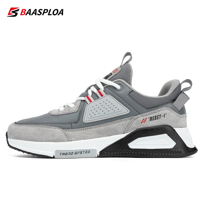 Baasploa 2022 New Men Leather Sneaker Waterproof Walking Shoes  Fashion Casual Shoes Non-Slip Wear-Resistant Male Sport  Shoe