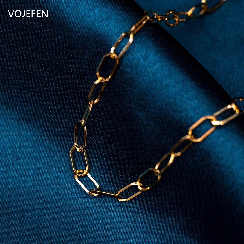 VOJEFEN 18k Gold Chains Necklaces Jewellery Women&