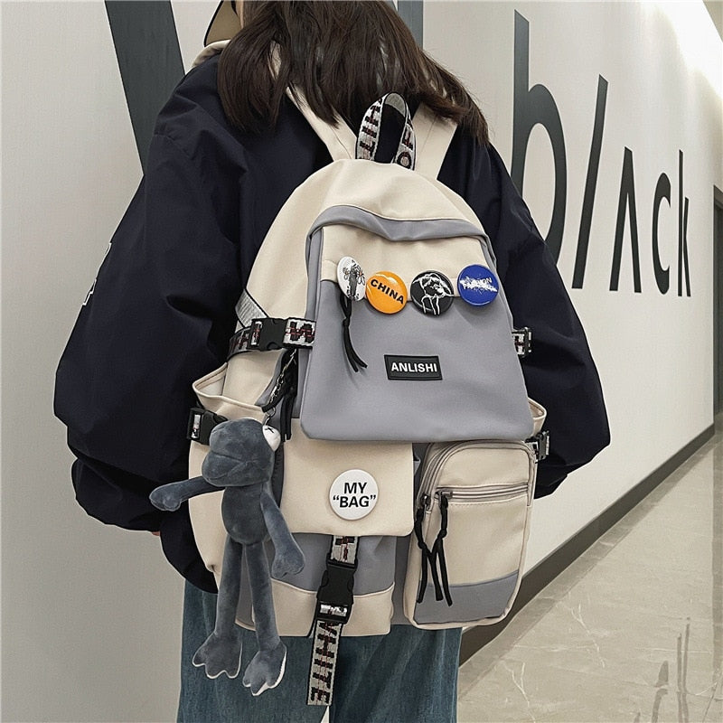 Tooling Men Women Backpack 2022 Female Large Capacity School Backpacks for Teens Harajuku Student School Bags Fashion Korean New