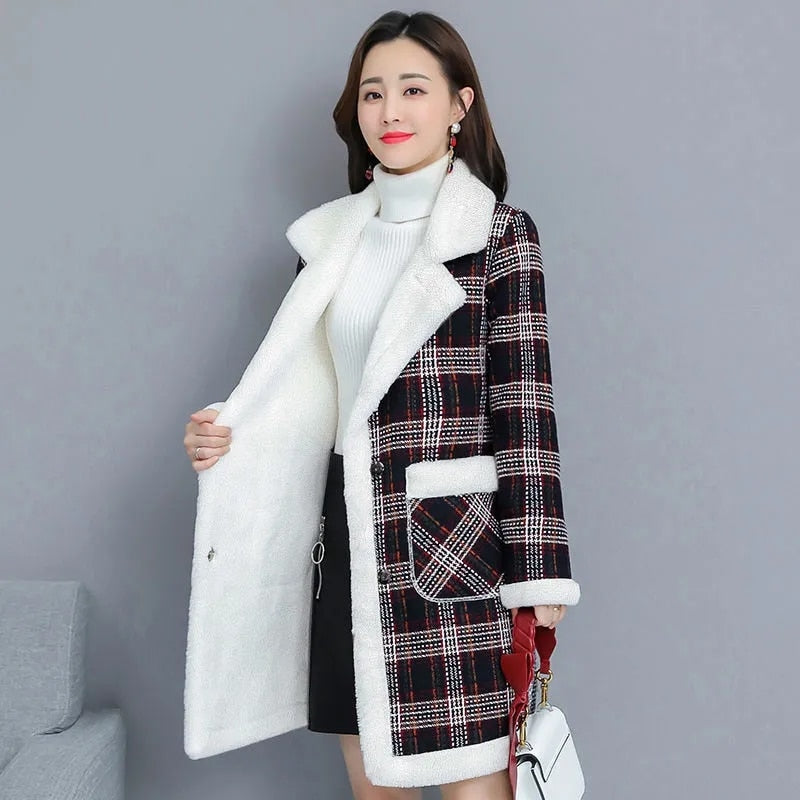 Winter Korean Plus velvet Thicken Women&