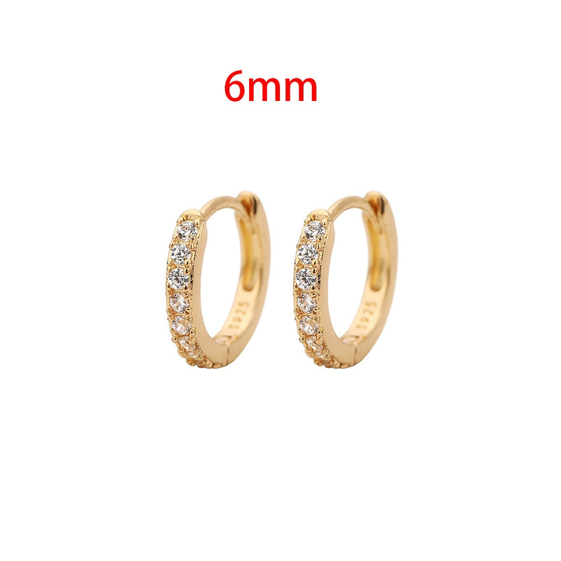 Stainless Steel 1 Pair Minimalist Huggie Hoop Earrings For Women Gold Color Tiny Round Circle 6/8/10mm Punk Unisex Rock Earring