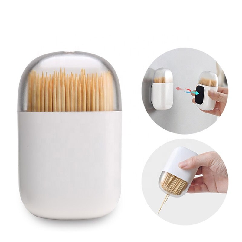 Magnetic Refrigerator Toothpick Holder Container Creative Toothpick Dispenser Household Table Toothpick Storage Box with Magnet