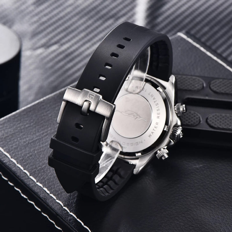 PAGANI DESIGN New Men Quartz Wristwatches Luxury Ceramic Bezel Chronograph Stopwatch Waterproof Stainless Steel Watch For Men