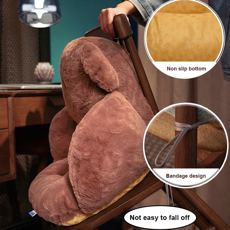 Chair One-piece Cushion Office Sedentary Butt Mat Student Seat Back Cushions Waist Support Chair Backrest Mat Home Decoration