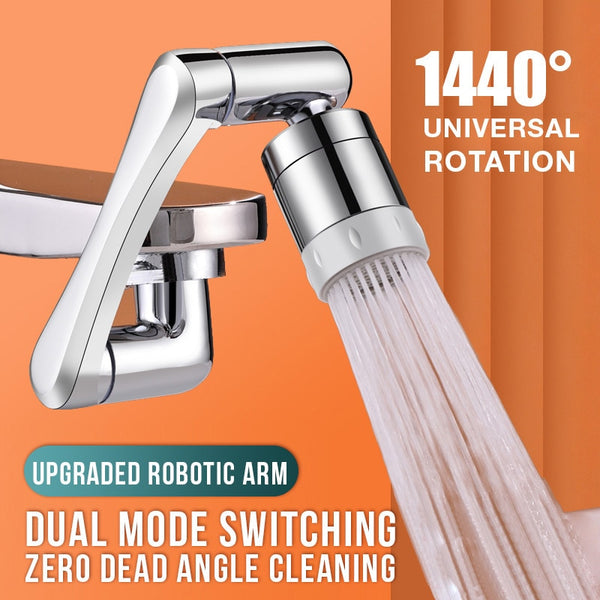 Universal 1080 Degree Rotatable Faucet Aerator Extender Plastic Splash Filter Faucets Bubbler Nozzle Robotic Arm 2 Modes Faucet