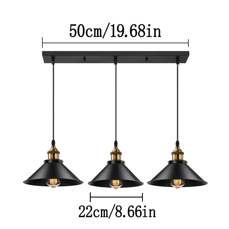 Vintage Pendant Light Loft Retro Chandelier Pendant Lamp E27 Base Industrial Hanging light Edison Home Lighting for Living Room