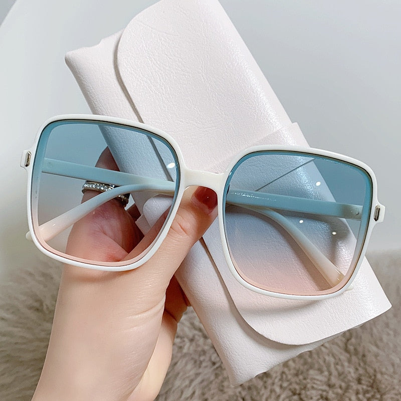 Rice Nail Square Sunglasses Gradient Color 2022 New Sunglasses for Women Trend Anti-UV Retro Sunglasses