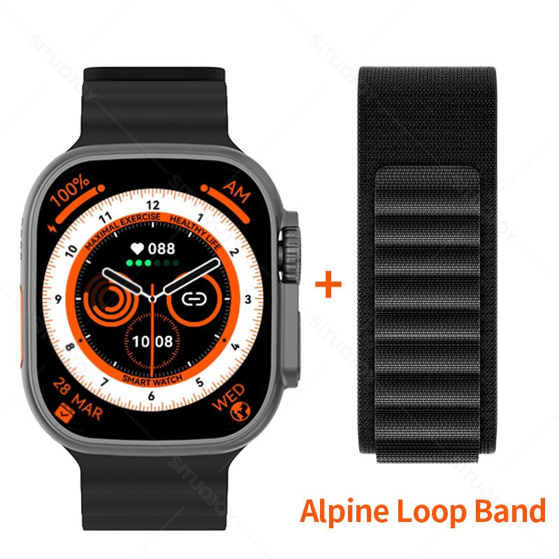 49mm Smart Watch Ultra Series 8 Titanium Alloy 1:1 Case Men Women Sport Smartwatch Bluetooth Call Heart Rate Temperature Measure