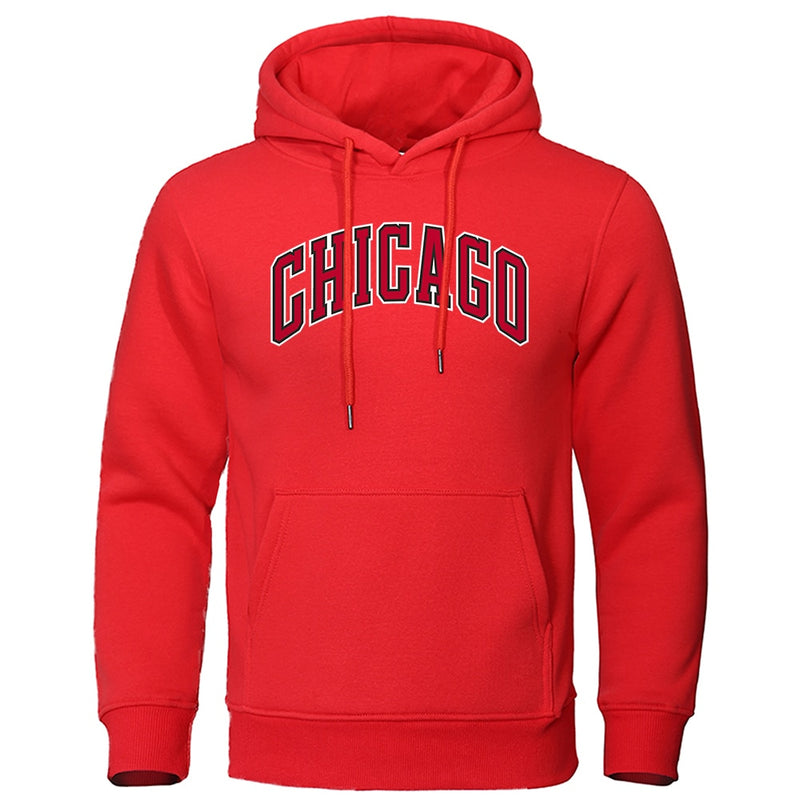 Chicago Basketball Uniform Printed Mens Hoody Fashion Pullover Sweatshirt Casual Pocket Warm Hoodies Loose Oversized Man Clothes