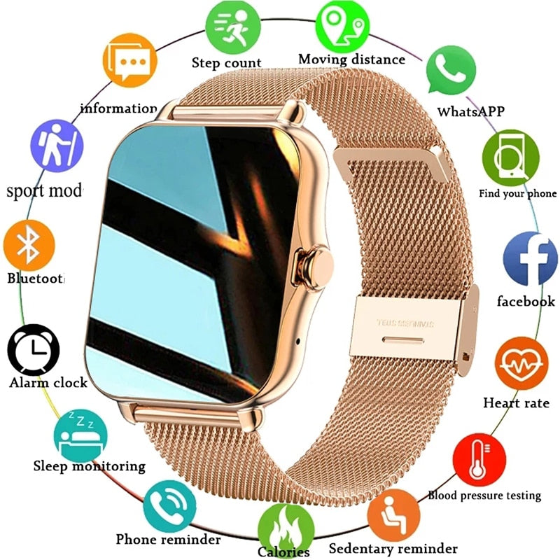 Women Smart Watch Men 1.69&quot; Full Touch Screen Heart Rate Fitness Tracker Ladies Watch Bluetooth Call Smart Clock for Android IOS