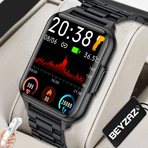 2022 New Body Temperature Smart Watch Men Blood Oxygen Monitoring Sports Fitness Watch Men's Custom Dial Smart Watch for Xiaomi