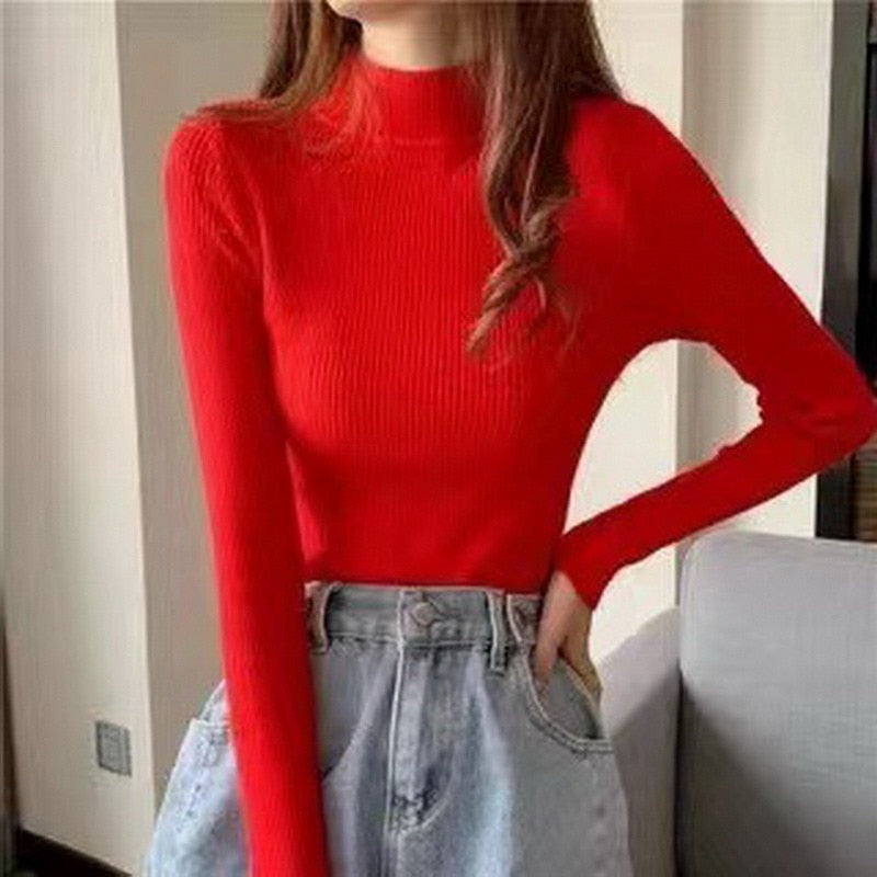 New Turtleneck Jumper Woman Knitted Blouses Fashion Ladies Sweaters Winter 2022 Thermal Striped Long Sleeve Autumn Warm Tops