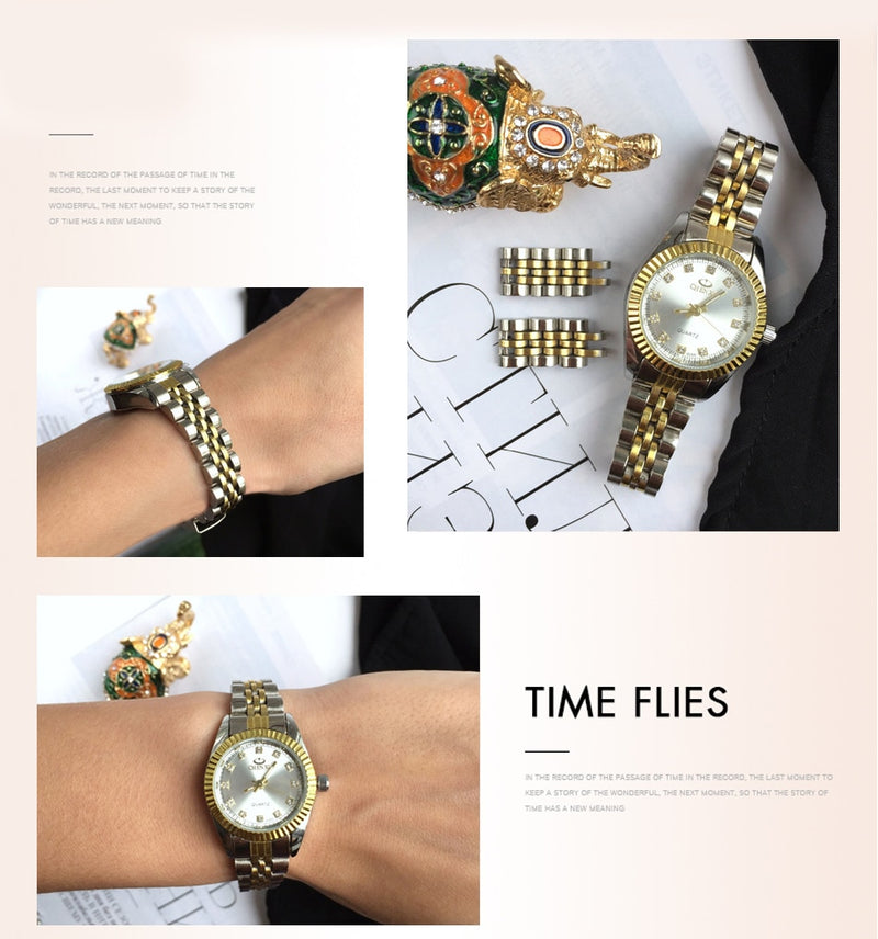 CHENXI Women Quartz Watch Golden &amp; Silver Classic Female Elegant Clock Watches Luxury Gift Ladies Waterproof Wristwatch