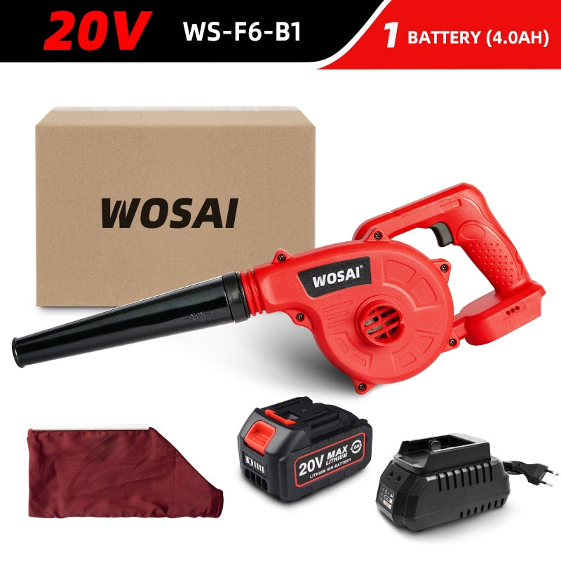 WOSAI 20V Garden Cordless Blower Vacuum Clean Air Blower for Dust Blowing Dust Computer Collector Hand Operat Power Tool