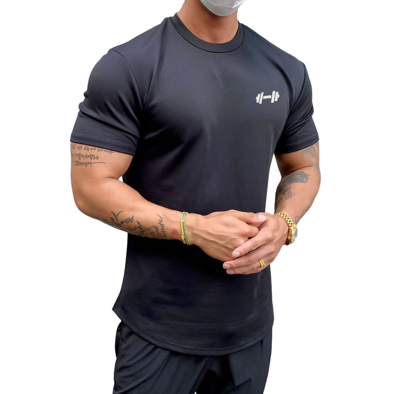 Summer Casual Men T-shirt Short Sleeve Contrast Color O Neck Slim Fit Male Sports Oversized Tops for Gym Streetwear