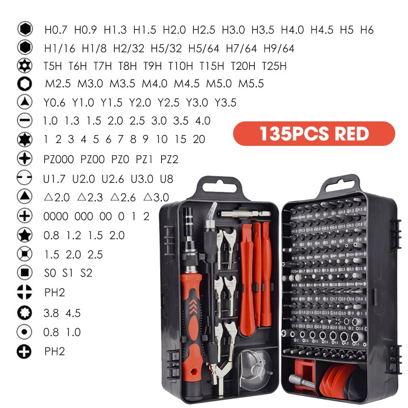 ONENUM Professional Screwdriver Set 170/138/135/112 In 1 Precision PH2 Screw Driver Bits Multifunctional Repair Hand Tools Kit