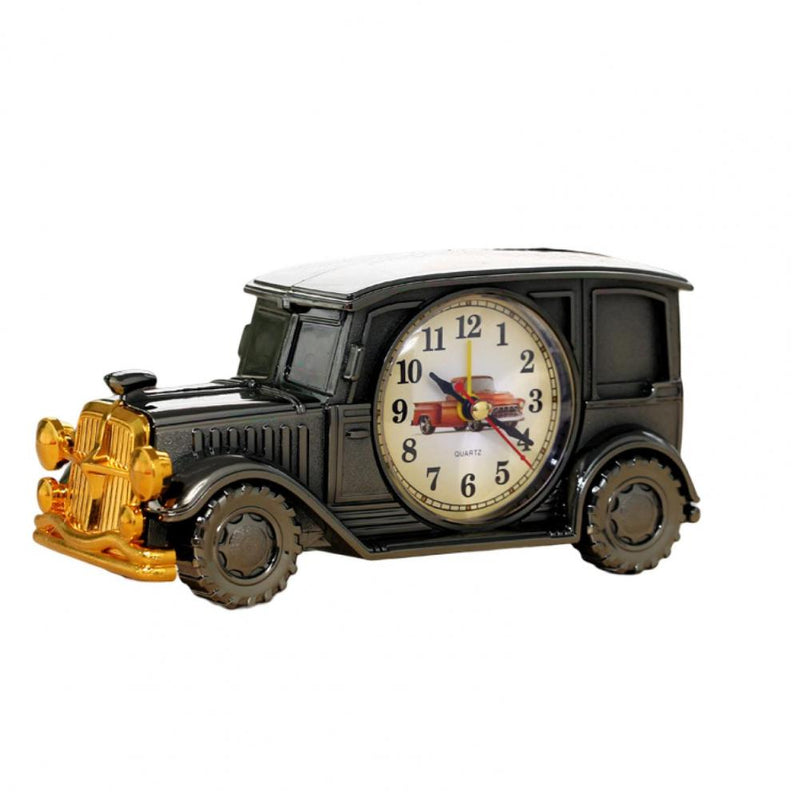 Time Display Simple Operation Classic Car Shape Antique Clock Desktop Ornament for Bedroom