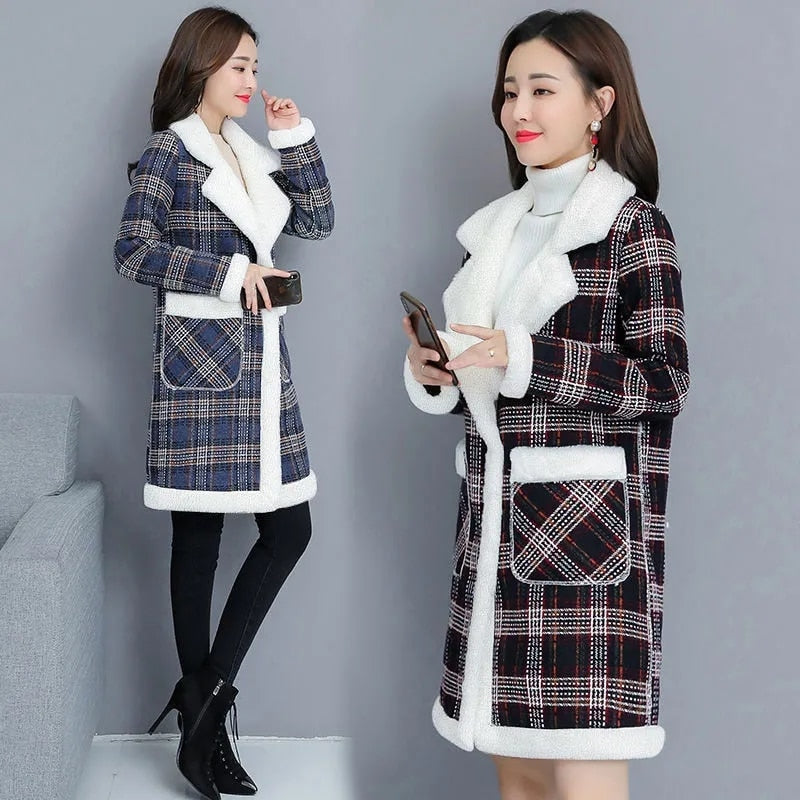 Winter Korean Plus velvet Thicken Women&