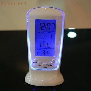 Mini Small Alarm Clock LED Luminous Music Alarm Clock Mute Lazy Electronic Clock with Temperature Alarm Clock