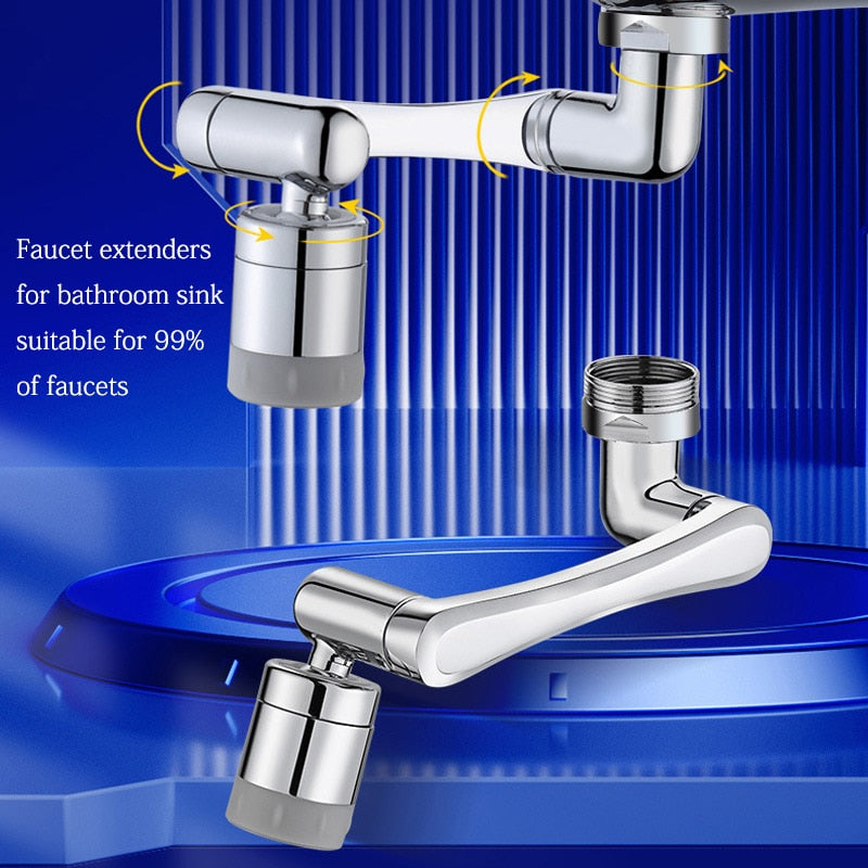 Universal 1080 Degree Rotatable Faucet Aerator Extender Plastic Splash Filter Faucets Bubbler Nozzle Robotic Arm 2 Modes Faucet