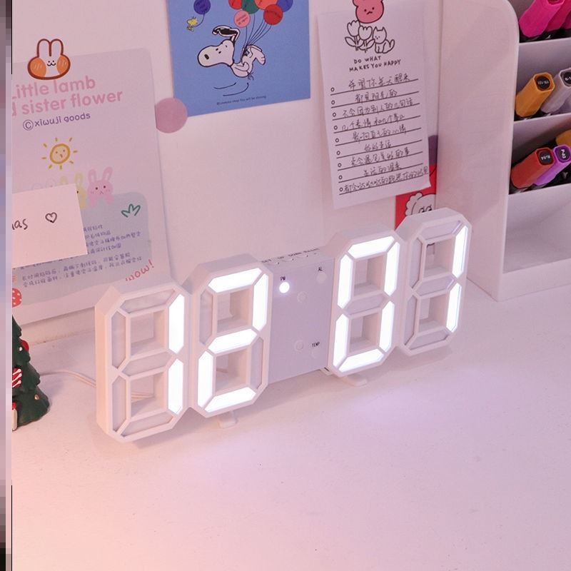 Nordic Large Digital Wall Clock Kitchen LED Display Home Clocks Wall Watch Night USB Electronic Alarm Clock Bathroom Table Clock