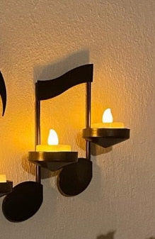 Phonogram Note Left Button Home Decoration Candle Holder Wall Hanging Decor Samto Home Left Key Decorative Candlestick Ornament