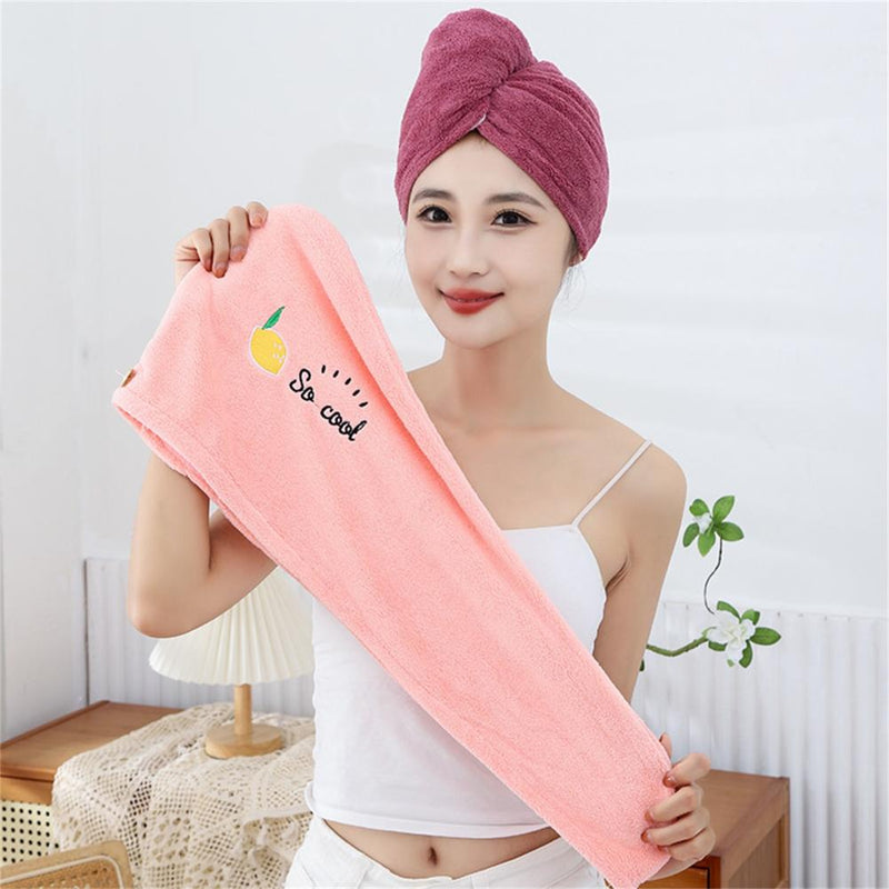 Hair Towel Super Absorbent Soft Coral Fleece Adults Women Cartoon Microfiber Towel for Household