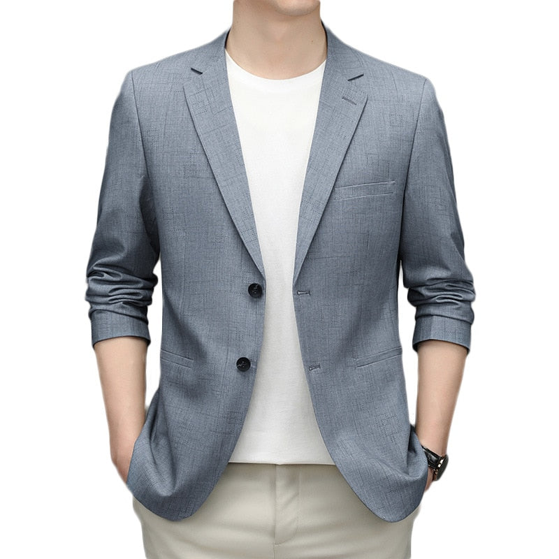 Casual Suit Jackets Blazer for Men Wedding Blue Slim Fit Outwear Oversized Single Breasted Blazers Elegant Luxury Coats Korean