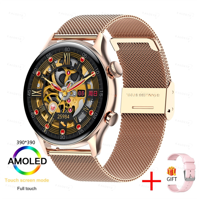 2022 NFC Smartwatch Women AMOLED HD Screen Always Display The Time Bluetooth Call IP68 Waterproof Smart Watch For Samsung Huawei