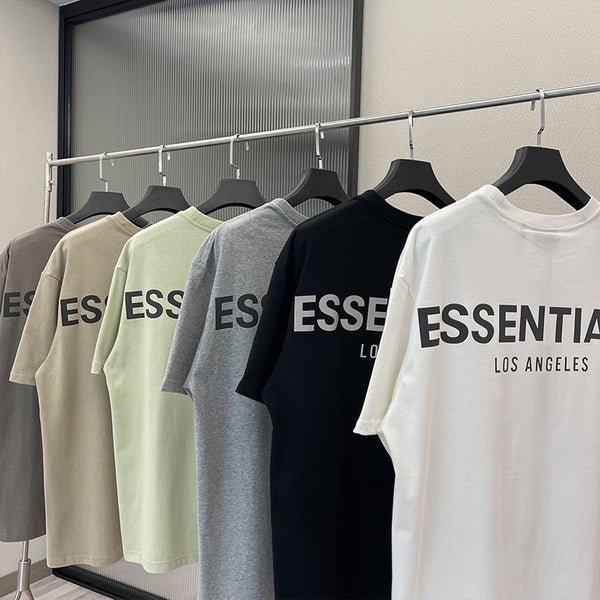 Ss21 Summer New men&#39;s Essentials T-shirt Reflective Letter 100Cotton High Street short sleeve Hip hop Loose Unisex Oversize Tees